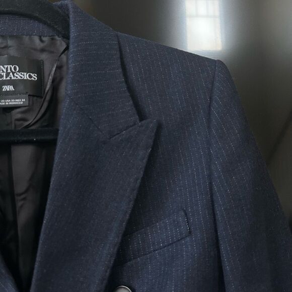 Zara Limited Edition Wool Blend Striped Blazer - Picture 8 of 12